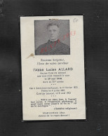 RELIGION FAIRE PART DE DÉCÈ DE L ABBÉ LUCIEN ALLARD CURÉ DE LÉONCEL  : - Obituary Notices