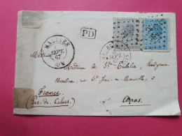 Belgique - Enveloppe De Malines Pour Arras En 1867 - Réf 3643 - 1865-1866 Profiel Links