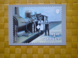 Jersey Western Railway, No 3 Corbière And Crew, N°3 Corbière Et équipage - Timbres (représentations)