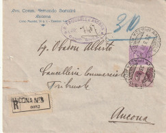 Italie - Lettre Entête Fernando Bortolini Recommandée ANCONA N 3 Du 23/2/1929 Pour Ancona - Marcofilie