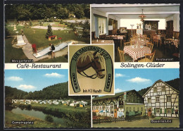 AK Solingen-Glüder, Gasthaus Und Café-Restaurant Zur Bauernstube, Campingplatz, Minigolfplatz  - Solingen