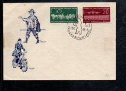 ALLEMAGNE RDA DDDR FDC JOURNEE DU TIMBRE 1958 - 1950-1970