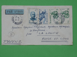 DP 21  MADAGASCAR    LETTRE 1947  ¨PAR AVION TANA A LA LOUPE FRANCE   +AFF. INTERESSANT+ - Lettres & Documents