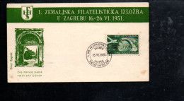 YOUGOSLAVIE 1951 EXPO PHILATEMLIQUE IZLOZBA à ZAGREB - Covers & Documents