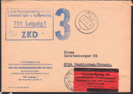 Leipzig R4 ZKD-St. Büro Reg,-Kommission Für Preise Mit ZKD-Kontrolle Roter Pergaminzettel "3" Für Preisreform - Service Central De Courrier