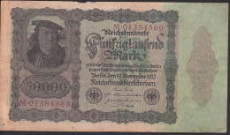 Deutsches Reich, Reichsbanknote 50.000 Mark, Ausgabe 19. November 1922, Serie M - 50.000 Mark