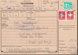 Dürrweitzschen (20) PSSt. Grimma Auf Telegramm 20.12.89 Nach Der BRD Mit 5,- Luftpost 2967(2) - Covers & Documents