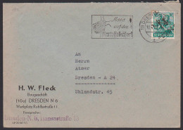 Dresden N6 16 Pfg. Handstempel 10.7.48 Ortsbrief MWSt. Kartoffelkäfer, BPP Geprüft - Briefe U. Dokumente