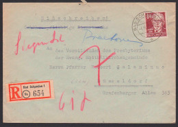 Bad Schandau R-Bf 4.11.52 Mit 84 Pfg. August Bebel Nach Düsseldorf - Covers & Documents