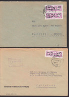 Magdeburg Zwei Fernbriefe Mit ZKD-Streifen, Deutsche Notenbank, Deutsche Handelszentrale - Central Mail Service