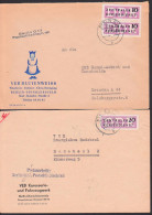 Berlin-Spindlersfeld, - Oberschöneweide Zwei Fernbriefe Mit ZKD-Streifen, VEB Blütenweiss Karosseriewerk - Central Mail Service