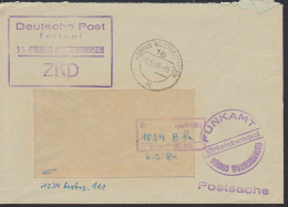 Königs Wusterhausen R4 ZKD-St. Deutsche Post Funkamt Mit R-St. "Richtige Anschrift: (1504 / NO55)" 3.5.68, Postsache - Service Central De Courrier