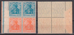 Deutsches Reich 40 Und 30 Pf. Germania Im Zdr. S21, Ungebraucht, Gummi Unsauber - Unused Stamps