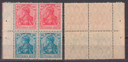 Deutsches Reich 30 Und 10 Pf. Germania Im Zdr. S17, Ungebraucht, Gummi Unsauber Bzw. Gehangen - Unused Stamps