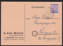 Naunhof Bz. Leipzig Kte Mit 6 Pfg. Geschnitten SBZ 117 X, Abs. H. Erh. Winter Papierwaren - Postal  Stationery