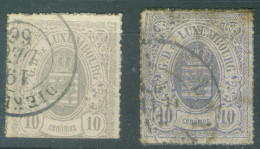 Luxembourg   Yvert 17 Et 17a Ob Second Choix   - 1859-1880 Armoiries