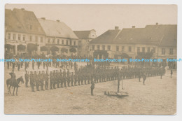 C006117 Unknown Place. Square. People. Military. Guns. Buildings - Monde