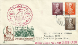 ESPAÑA,  CARTA  CONMEMORATIVA  ISABEL  LA CATOLICA ,   AÑO  1951 - Briefe U. Dokumente