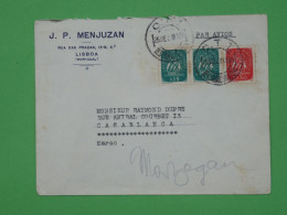 DP 21  PORTUGAL  LETTRE  PRIVEE 1948 LISBOA A CASA MAROC REDISTR. MAZAGAN   +AFF. INTERESSANT+ - Covers & Documents