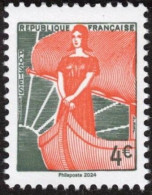 2024 - Timbre Issu Du Bloc Feuillet - Marianne à La Nef, Premier Timbre "Marianne" De La Ve République - Unused Stamps