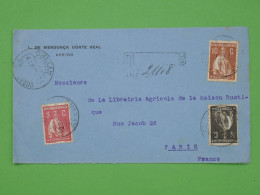 DP 21  PORTUGAL  LETTRE  PRIVEE 1919  LISBOA A PARIS FRANCE +CACHETS DE CIRE  +AFF. INTERESSANT+ - Lettres & Documents