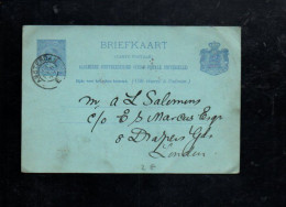 PAYS BAS ENTIER CARTE POUR LA FRANCE 1897 - Brieven En Documenten