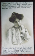 Carte Photo  Femme Chemisier Ligné - Mode Art Nouveau " Verlebt " - Obl. Breslau 1904 - Women