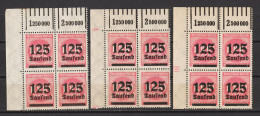 3 X MiNr. 291 ** Oberrand Bogenecken - Unused Stamps