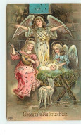 N°8892 - Carte Fantaisie Gaufrée - Gesegnete Weihnachten - Nativité - Anges - Other & Unclassified