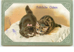 N°14144 - Fröhliche Ostern - Deux Chats - Chats