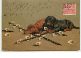 N°8895 - Carte Fantaisie Gaufrée - Teckel - Dackel - Dogs