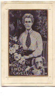 N°11852 - Carte Tissée Soie - Miss Edith Cavell - Chien - Brodées