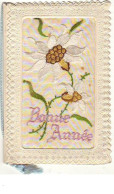 N°11854 - Carte Brodée - Bonne Année - Edelweiss - Embroidered