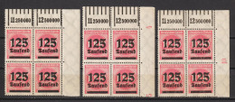 3 X MiNr. 291 ** Oberrand Bogenecken - Unused Stamps