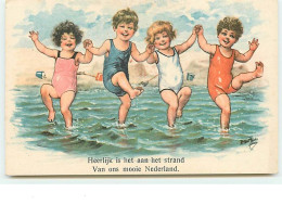 N°10810 - Carte Illustrateur - Arthur Thiele - Enfants Dansant Dans La Mer - Thiele, Arthur