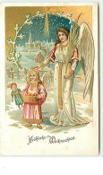 N°11869 - Carte Gaufrée - Fröhliche Weihnachten - Anges Gardiens - Other & Unclassified