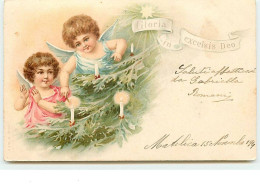 N°11875 - Carte Fantaisie - Angelots Allumant Les Bougies Du Sapin - Other & Unclassified