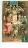 N°8834 - Carte Fantaisie Gaufrée - Joyeux Noel - Nativité - Anges - Other & Unclassified