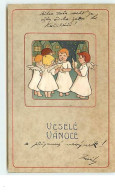 N°9938 - Carte Fantaisie Gaufrée - Vesele Vanoce - Anges - Other & Unclassified