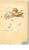 N°8850 - Carte Fantaisie - Bébé Jetant Des Roses - Babies