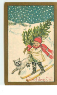 N°3442 - Gledilegjol - Enfant à Ski Et Son Chien - Autres & Non Classés