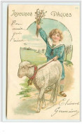 N°3242 - Joyeuses Paques - Enfant Avec Un Mouton - Pâques