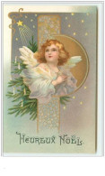 N°3233 - Heureux Noel - Clapsaddle - Angelot Fond Rose - Other & Unclassified