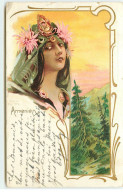 N°16412 - Art Nouveau - Arménie - Portrait D'une Femme Et D'un Paysage - Women