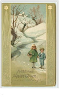 N°3517 - Frohliches Neues Jahr - Enfants Dans Un Paysage Hivernal - Nouvel An