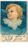 N°3496 - Visage D'enfant - Fond Bleu - Children's Drawings