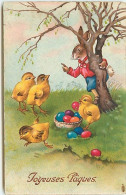 N°12963 - Joyeuses Pâques - Lapin Et Poussins - Baumgarten ? - Pâques