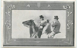 N°14020 - MJS - Art Nouveau - Couple Montant Des Chevaux - Cartes Postales M. J. Staerck - Autres & Non Classés