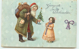 N°8799 - Carte Fantaisie - Gesegnete Weihnachten - Pere Noel Et Fillette - Autres & Non Classés