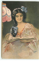 N°19609 - E.B. - Lampe - Jeune Femme Avec Un Noeud Dans Les Cheveux, Lisant - Femmes